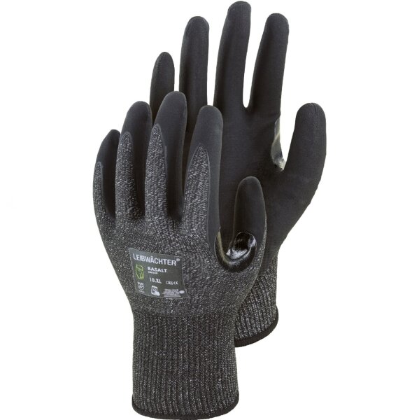 Leibwächter Basalt Nylon-Spandex-Handschuh mit Nitril, 1 Paar