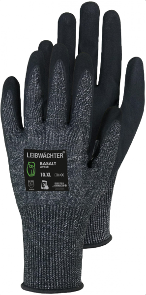 Leibw&auml;chter Basalt Nylon-Spandex-Handschuh mit Nitril, 1 Paar
