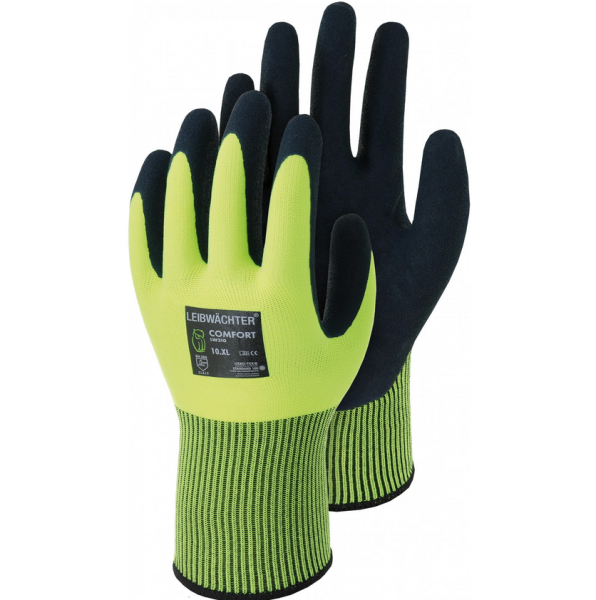 Leibw&auml;chter Comfort Polyester-Handschuh mit Latex-Beschichtung, 1 Paar