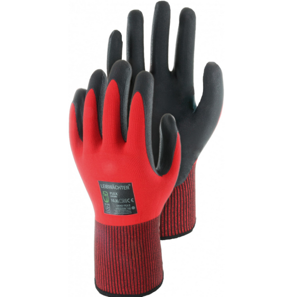 Leibw&auml;chter Flex, Nylon-Handschuh mit Nitril-Beschichtung, 1 Paar