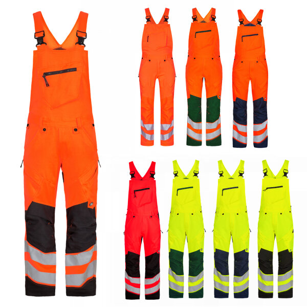 Engel Enterprise Latzhose, Azurblau/Schwarz