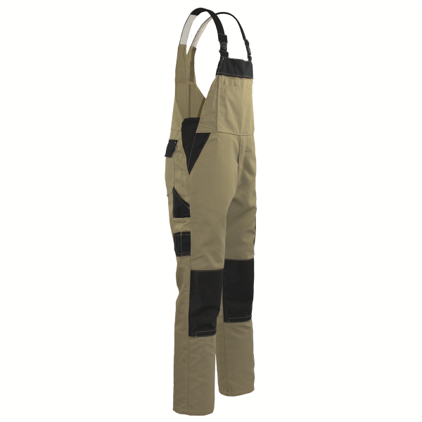 EIKO Latzhose Canvas Powerline beige/schwarz 48