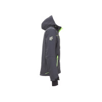 U-Power Workwear Softshell-Jacke Space Asphalt Grey/Green