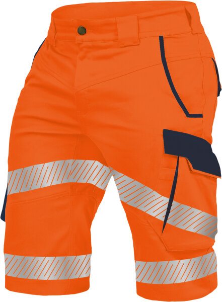 Short Flex-HiVis Warnschutz Orange/Marine