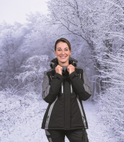 Leibwächter Flex-Line Damen Winter-Softshelljacke schwarz/grau