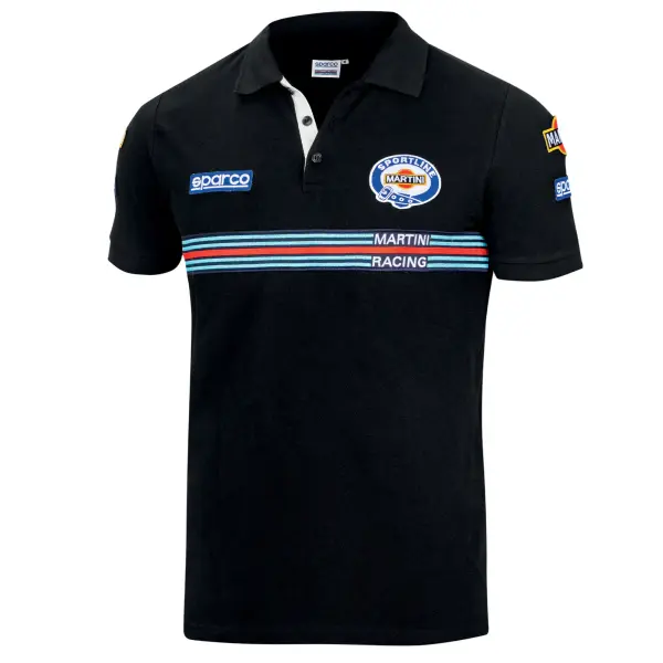 Sparco Martini Racing POLO SHIRT REPLICA Schwarz
