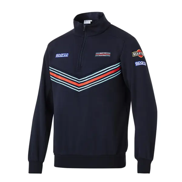 Sparco Martini Racing HALF ZIP SWEATSHIRT Marineblau