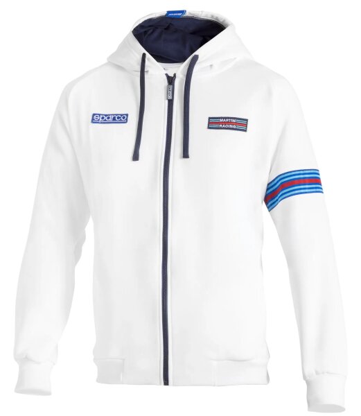 Sparco Martini Racing HOODED FULL ZIP Weiß