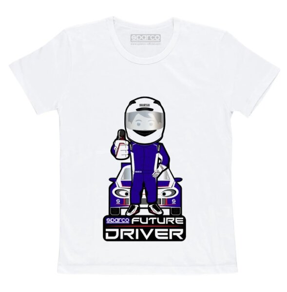 Sparco Kinder T-Shirt FUTURE DRIVER weiß