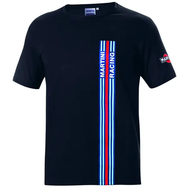 Sparco Martini Racing T-SHIRT BIG STRIPES Schwarz