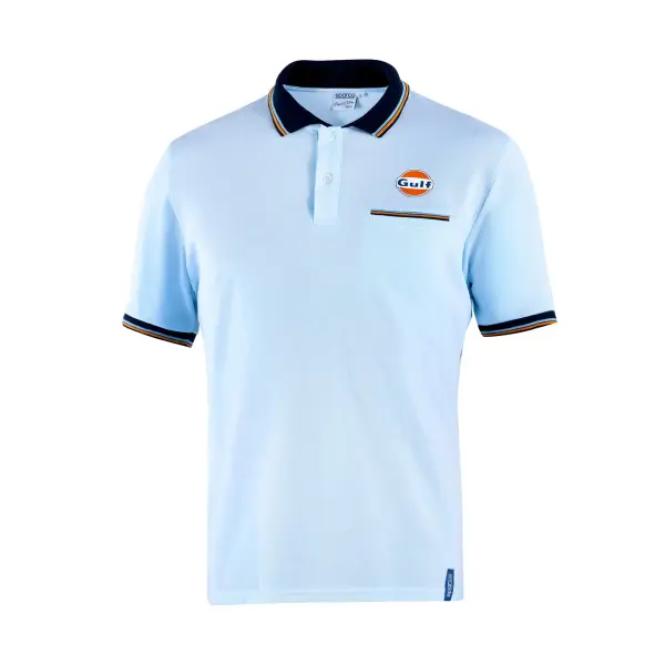 Sparco Gulf POLO PIQUET POCKET Hellblau