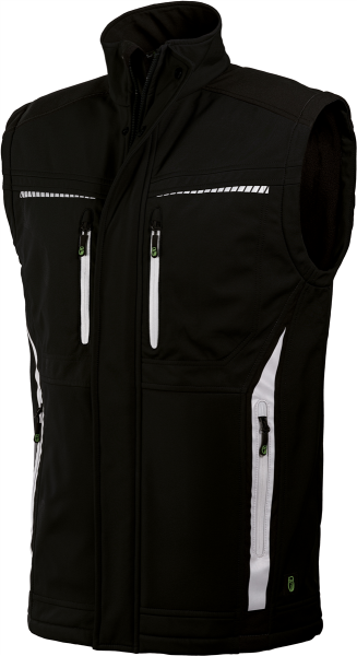 Leibwächter Flex-Line Softshell Bodywarmer Softshellweste schwarz/schwarz
