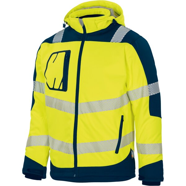 VW268, Winter-Softshelljacke Gelb/Marine
