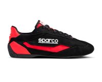 Sparco S‑DRIVE SNEAKER Wildlederoptik schwarz/rot