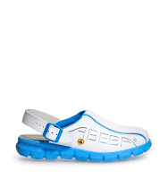 Abeba Berufsschuhe Clog DYNAMIC 37312 Weiß-Blau OB ESD