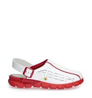 Abeba Berufsschuhe Clog DYNAMIC 37313 Weiß-Rot OB ESD