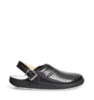 Abeba Medizinische Clog RUBBER 9310 Schwarz perforiert OB