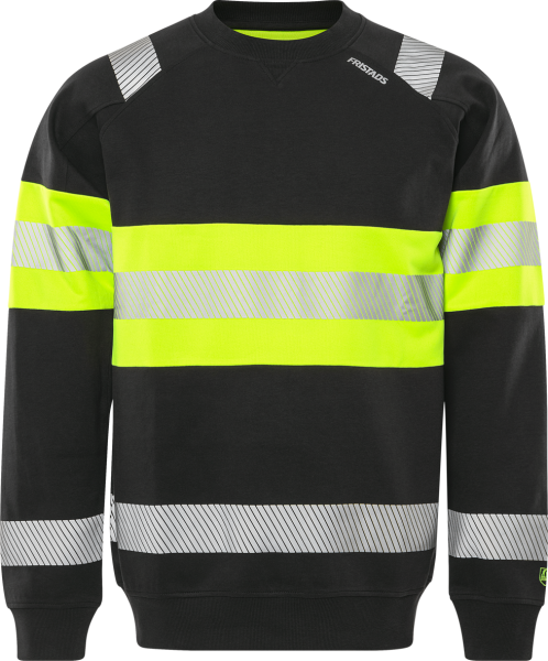 Fristads High Vis Green Stretch-Sweatshirt Kl 1 7530 GKC