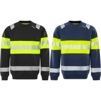 Fristads High Vis Green Stretch-Sweatshirt Kl 1 7530 GKC